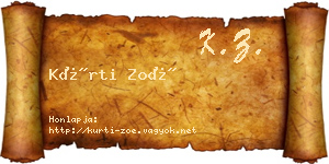Kürti Zoé névjegykártya
